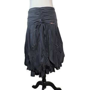 Bai Amour made in France crinkly wringkled victorian  bubble Midi length Skirt